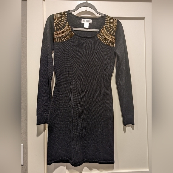 𝅺SAY What? Black Sweater Dress size medium - Picture 1 of 6